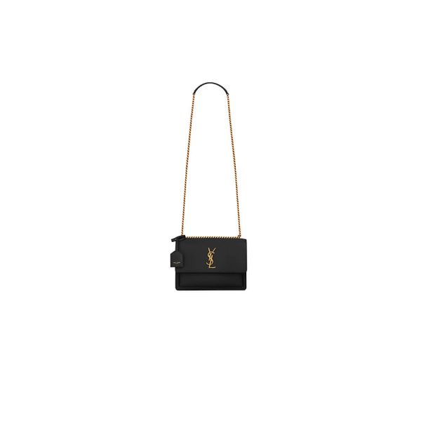 SUNSET MEDIUM CHAIN BAG IN SMOOTH LEATHER