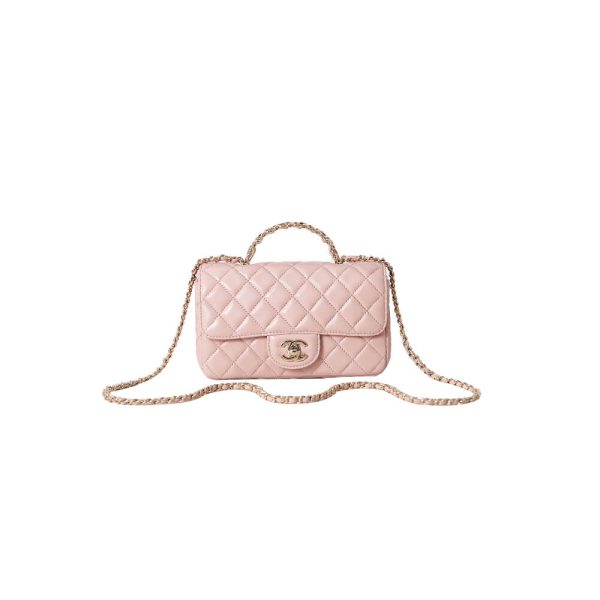 Ch*el mini flap with top handle