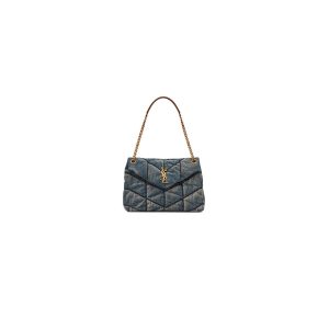 SUNSET MEDIUM CHAIN BAG IN CROCODILE-EMBOSSED SHINY LEATHER
