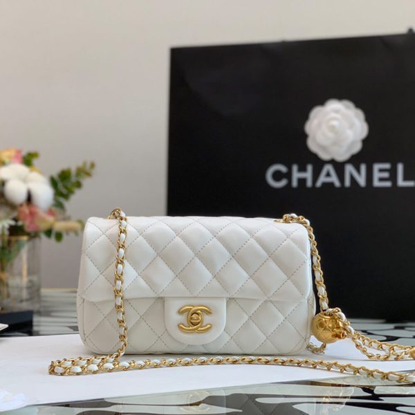Ch*el pearl crush mini rectangular flap bag