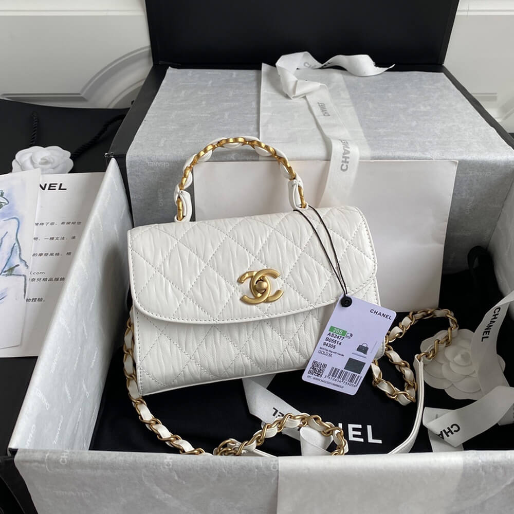 Ch*el mini flap bag with top handle