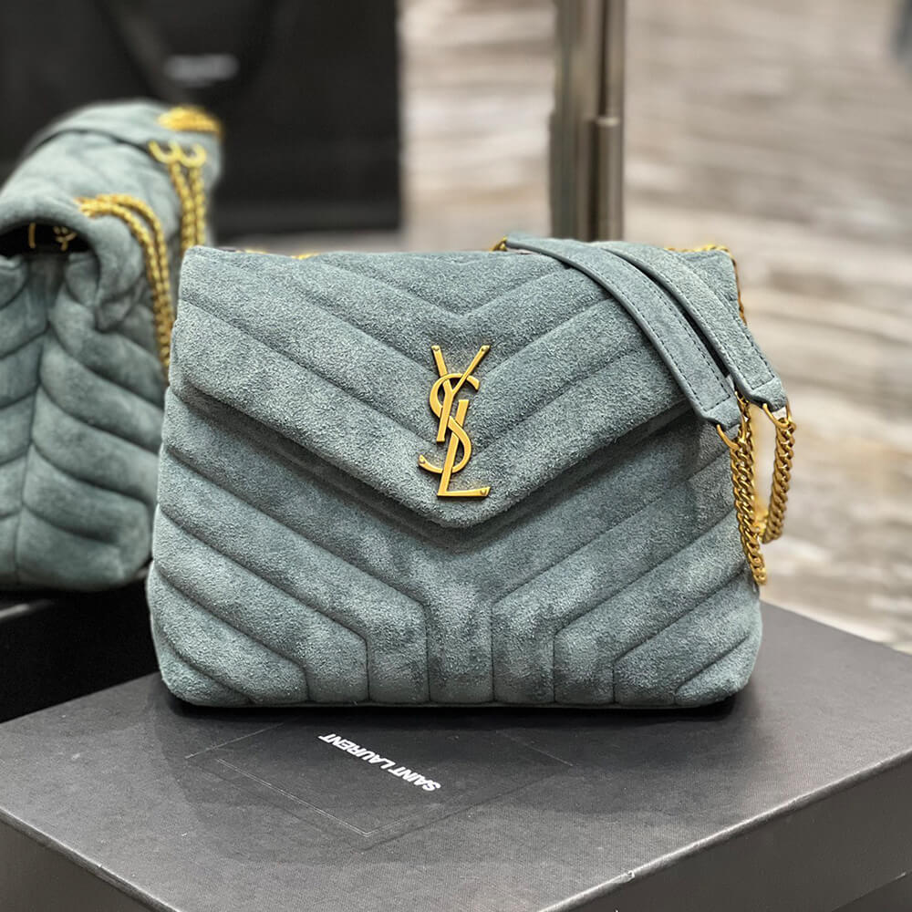 LOULOU SMALL CHAIN BAG IN ??Y?? QUILTED SUEDE