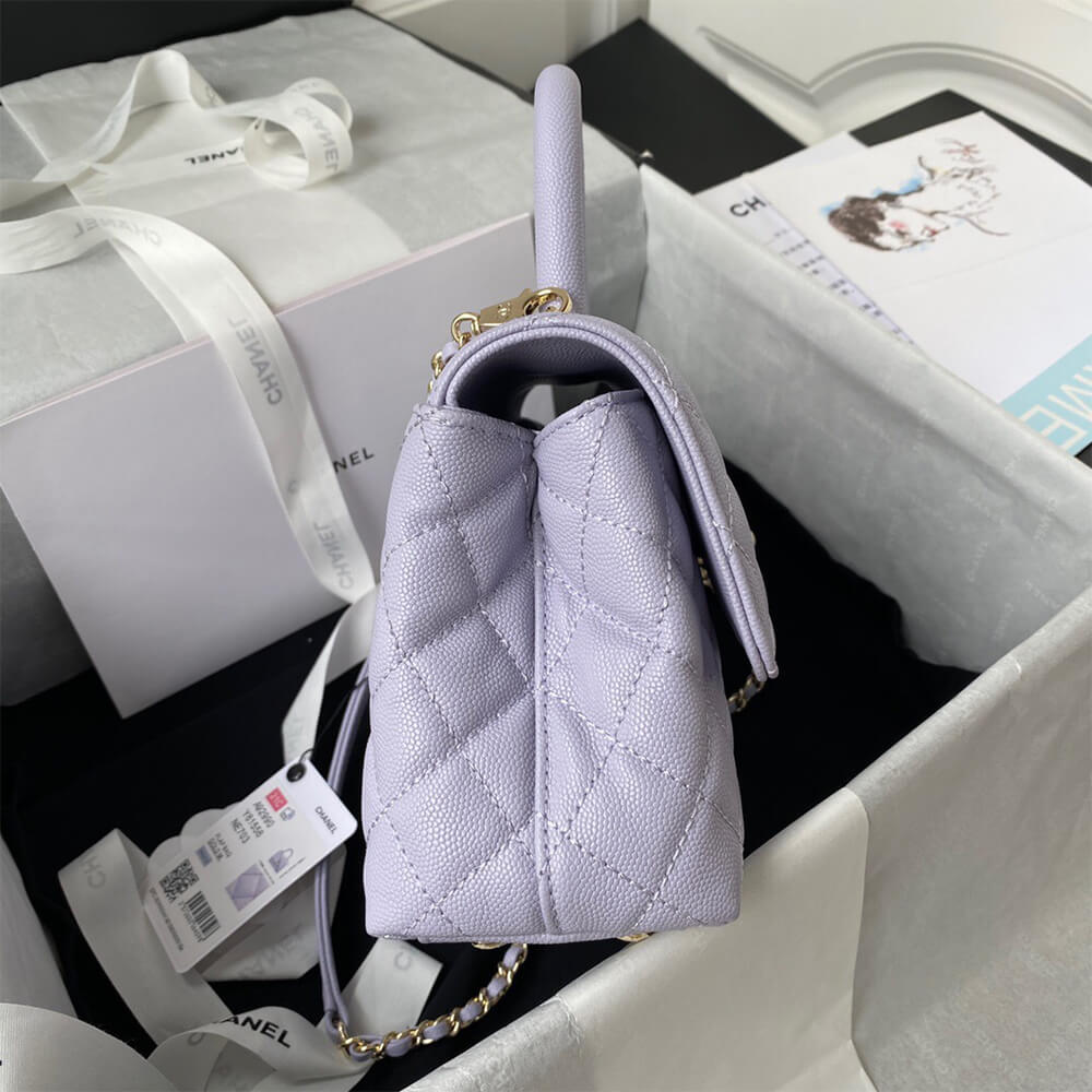 Ch*el coco handle bag small