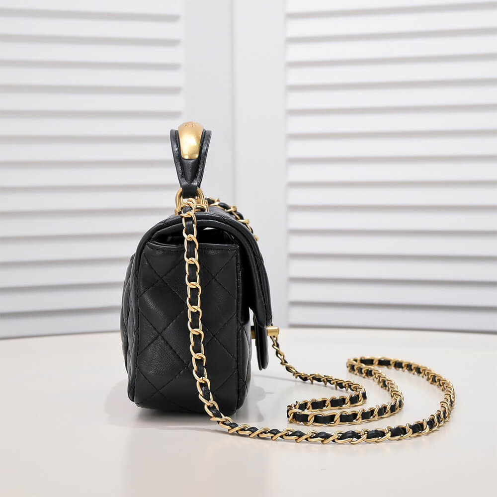 Ch*el mini flap with top handle