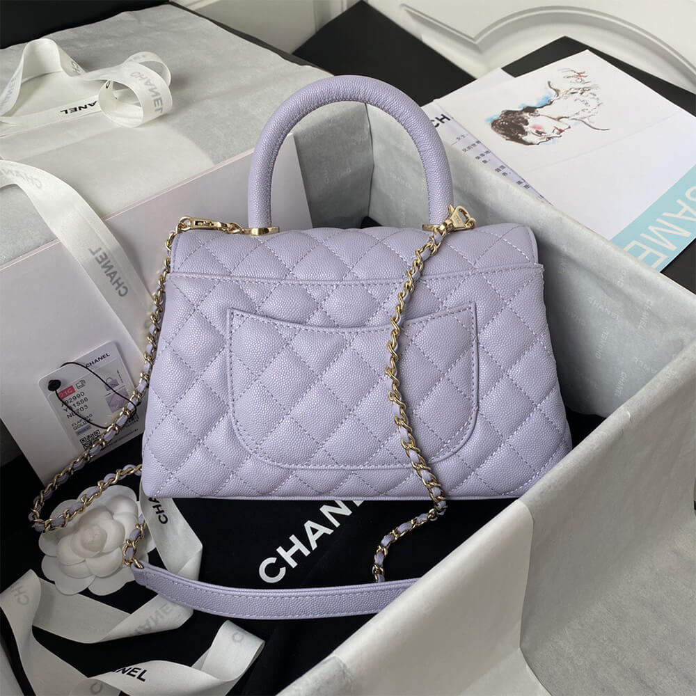 Ch*el coco handle bag small