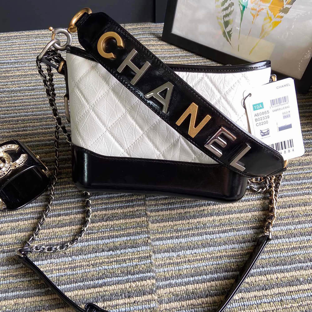 Ch*el calfskin quilted small gabrielle hobo