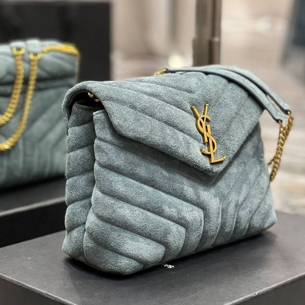 LOULOU SMALL CHAIN BAG IN ??Y?? QUILTED SUEDE