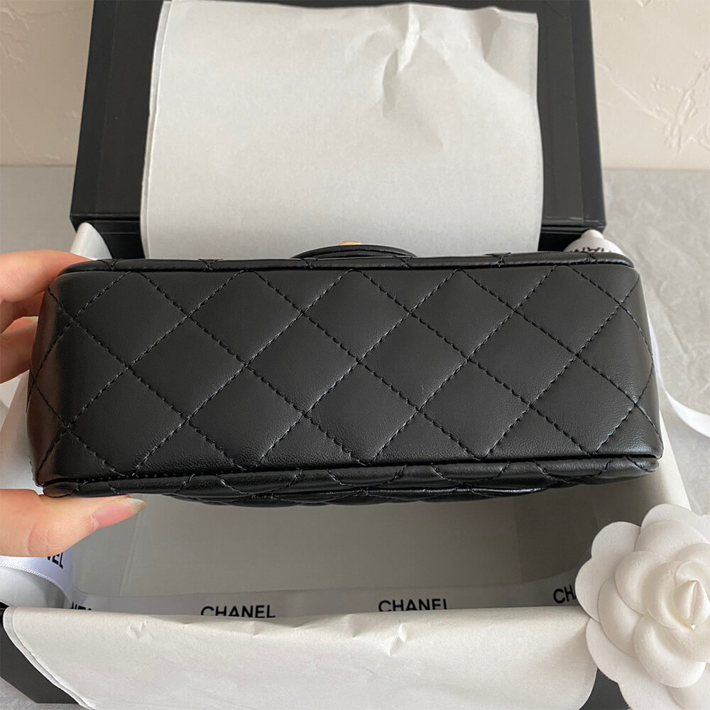 Ch*el mini flap with top handle